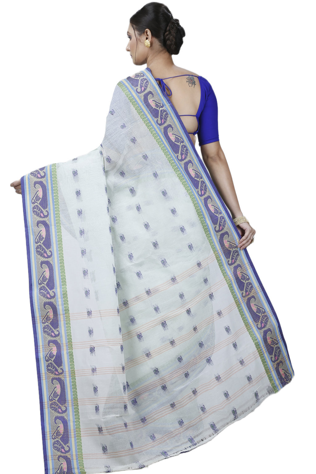 Off White Pure Cotton Utkal Tant Saree (1139)
